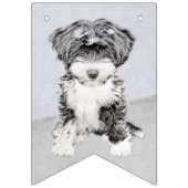 チベットテリア絵画ズ – かわいいオリジナルドッグアート バンティングフラッグ (第2の旗)