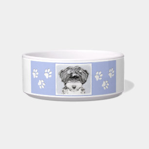 チベットテリア絵画ズ – かわいいオリジナルドッグアート ボウル