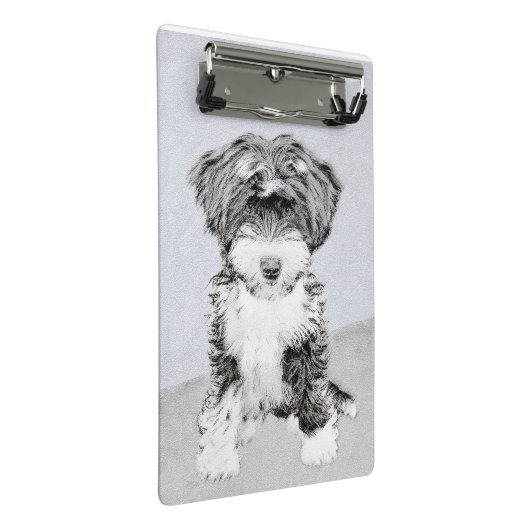 チベットテリア絵画ズ – かわいいオリジナルドッグアート ミニクリップボード (アングル)