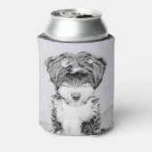 チベットテリア絵画ズ – かわいいオリジナルドッグアート 缶クーラー (缶裏面)