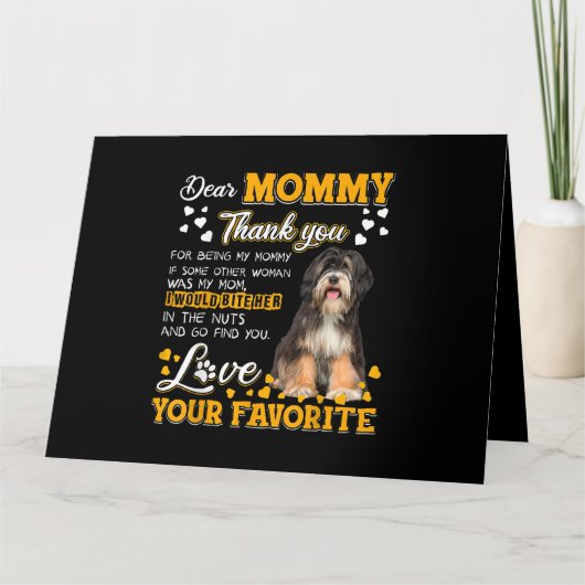 チベットテリア親愛ーママ私になってくれてありがとう カード (正面)