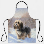 チベットテリア雪のクリスマスを許可 エプロン (正面)