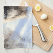 チベットテリア雪のクリスマスを許可 キッチンタオル (四つ折り)