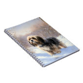 チベットテリア雪のクリスマスを許可 ノートブック (右側)