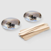 チベットテリア雪のクリスマスを許可 ハンドファン (組立なし)