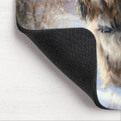 チベットテリア雪のクリスマスを許可 マウスパッド (コーナー)