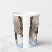 チベットテリア雪のクリスマスを許可 紙コップ (右)