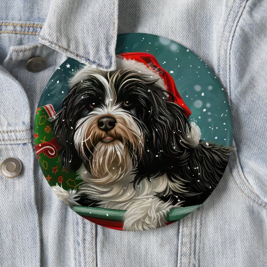 チベットテリア クリスマス  缶バッジ (インサイチュ)