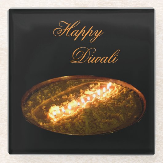 チベットバターランプ ガラスコースター (正面)