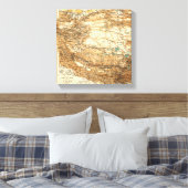 チベットパノラママップチベット2 キャンバスプリント (インサイチュ (寝室))