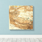 チベットパノラママップチベット2 キャンバスプリント (インサイチュ (ウッドフロア))