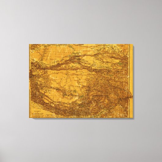 チベットパノラママップチベット キャンバスプリント (正面)