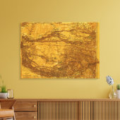 チベットパノラママップチベット キャンバスプリント (インサイチュ (リビング))