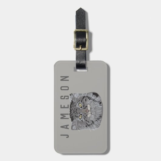 チベットパーソナライズされたパラス猫の荷物タグ ラゲッジタグ (正面縦)