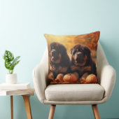 チベットマスチフパピー秋デライトカボチャ クッション (椅子)