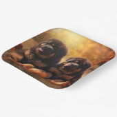 チベットマスチフパピー秋デライトカボチャ ペーパープレート (傾斜あり)