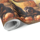 チベットマスチフパピー秋デライトカボチャ ラッピングペーパー (ロールコーナー)