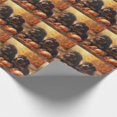 チベットマスチフパピー秋デライトカボチャ ラッピングペーパー (角)