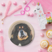 チベットマスチフ絵画ズ – かわいいオリジナルドッグアート ペーパープレート (パーティー)