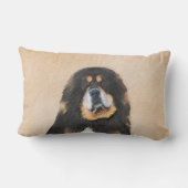 チベットマスチフ絵画ズ – かわいいオリジナルドッグアート ランバークッション (裏面)