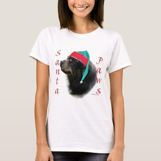 チベットマスティフサンタポーズ Tシャツ (正面)