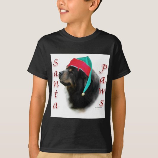 チベットマスティフサンタポーズ Tシャツ (正面)