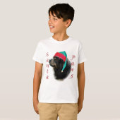チベットマスティフサンタポーズ Tシャツ (正面フル)
