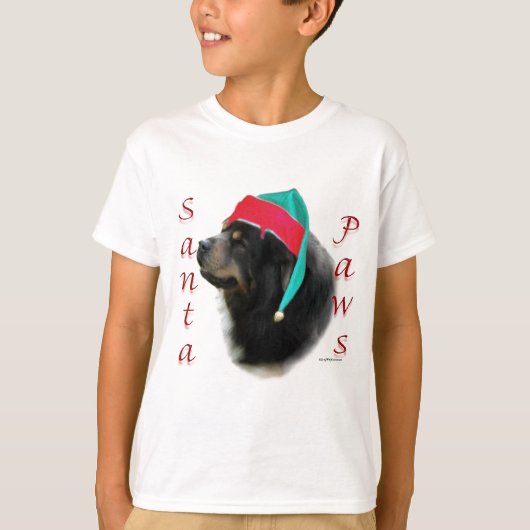 チベットマスティフサンタポーズ Tシャツ (正面)