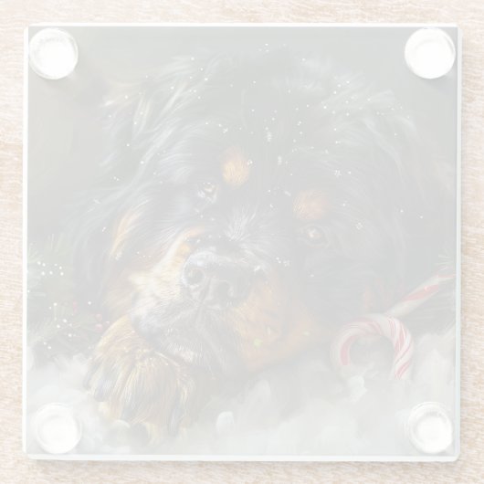 チベットマスティフドッグクリスマスフェスティバル ガラスコースター (裏面)