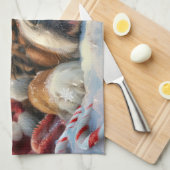 チベットマスティフドッグクリスマスフェスティバル キッチンタオル (四つ折り)