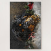 チベットマスティフドッグクリスマスフェスティバル ジグソーパズル (縦)