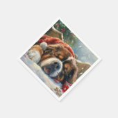 チベットマスティフドッグクリスマスフェスティバル スタンダードカクテルナプキン (角)