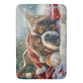 チベットマスティフドッグクリスマスフェスティバル バスマット (正面縦)