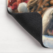 チベットマスティフドッグクリスマスフェスティバル マウスパッド (コーナー)