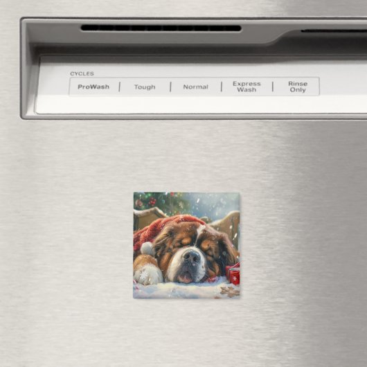 チベットマスティフドッグクリスマスフェスティバル マグネット (インサイチュ (食洗機))