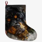 チベットマスティフドッグクリスマスフェスティバル ラージクリスマスストッキング (正面)
