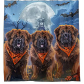チベットマスティフ不気味ハロウィーン シャワーカーテン (正面)