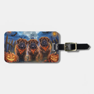 チベットマスティフ不気味ハロウィーン ラゲッジタグ