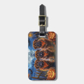 チベットマスティフ不気味ハロウィーン ラゲッジタグ (正面縦)