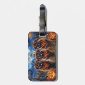 チベットマスティフ不気味ハロウィーン ラゲッジタグ (裏面縦)