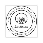 チベットマスティフ差出人住所スタンプ自己インク セルフインキングスタンプ (デザイン)