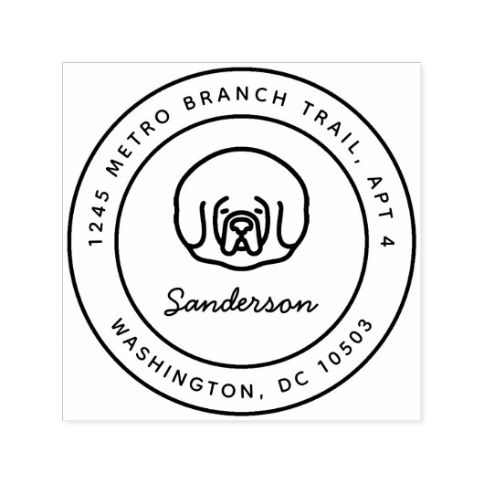 チベットマスティフ差出人住所スタンプ自己インク セルフインキングスタンプ (デザイン)