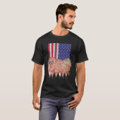 チベットマスティフ愛国犬アメリカプライドアメリカF Tシャツ (正面フル)