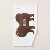 チベットマスティフ犬の漫画イラストレーション バスタオルセット (ハンドタオル)