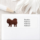 チベットマスティフ犬の漫画イラストレーション ラベル (インサイチュ)