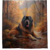 チベットマスティフ紅葉秋インスパイア シャワーカーテン (正面)