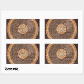 チベットマンダラアート(金ゴールド&ブラック) 長方形シール (シート)