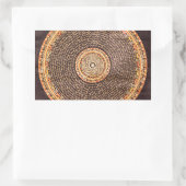 チベットマンダラアート(金ゴールド&ブラック) 長方形シール (バッグ)