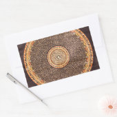 チベットマンダラアート(金ゴールド&ブラック) 長方形シール (封筒)
