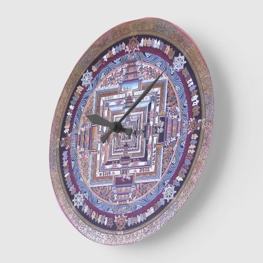 チベットマンダルクロック/セラ修道院/啓発 ラージ壁時計 (傾斜)